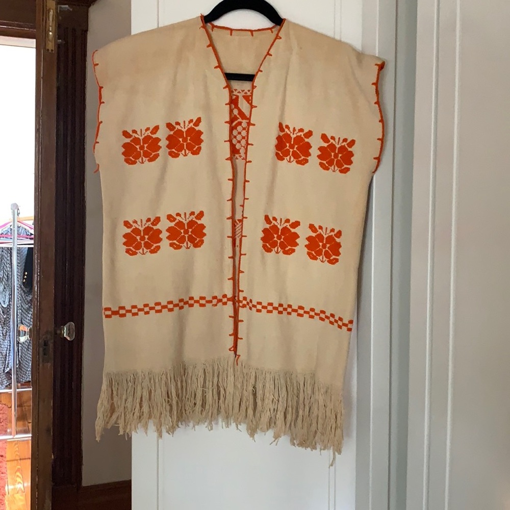 70’s poncho style knit vest